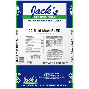 Jack's Professional® 22-5-16 Mum FeED Fertilizer - Qty 2, 25lb bags