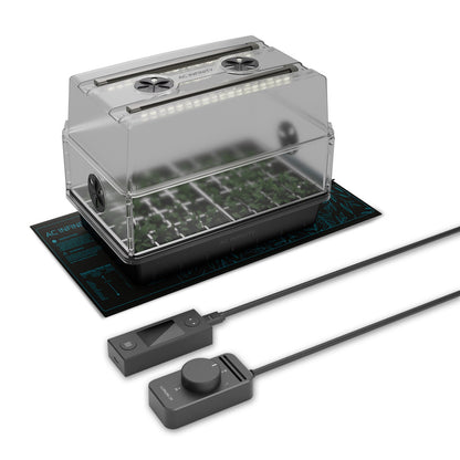Heavy-Duty Humidity Dome 5x8 Kit with LED Lighting and Heating Mat Seed starting and cloning