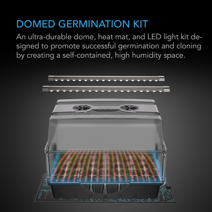 Heavy-Duty Humidity Dome 5x8 Kit with LED Lighting and Heating Mat Seed starting and cloning