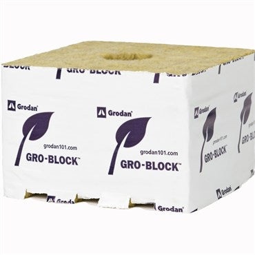 Grodan® Improved Gro-Block™ - 6in Block (Jumbo) - Pre-Cut Holes - 6in x 6in x 4in - Loose