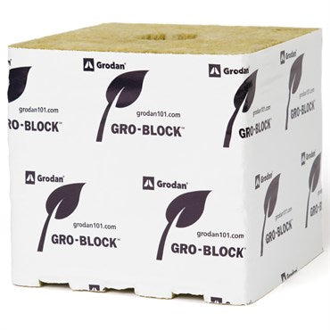 Grodan® Improved Gro-Block™ -1 Pallet (512 Blocks each) 6in Block (Hugo) - Pre-Cut Holes - 6in x 6in x 6in - Loose