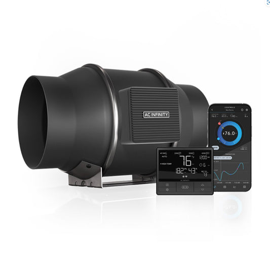 CLOUDLINE PRO T6, Quiet inline duct fan system with temperature humidity VPD controller, 6 Inch