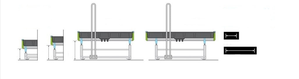 Rolling Rack Bench System 4' x 28' Ebb and Flow Two-Tier 1 EA