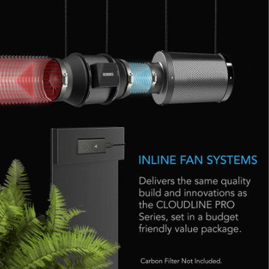 CLOUDLINE A8, Quiet Inline Fan WITH SPEED CONTROLLER, 8-INCH