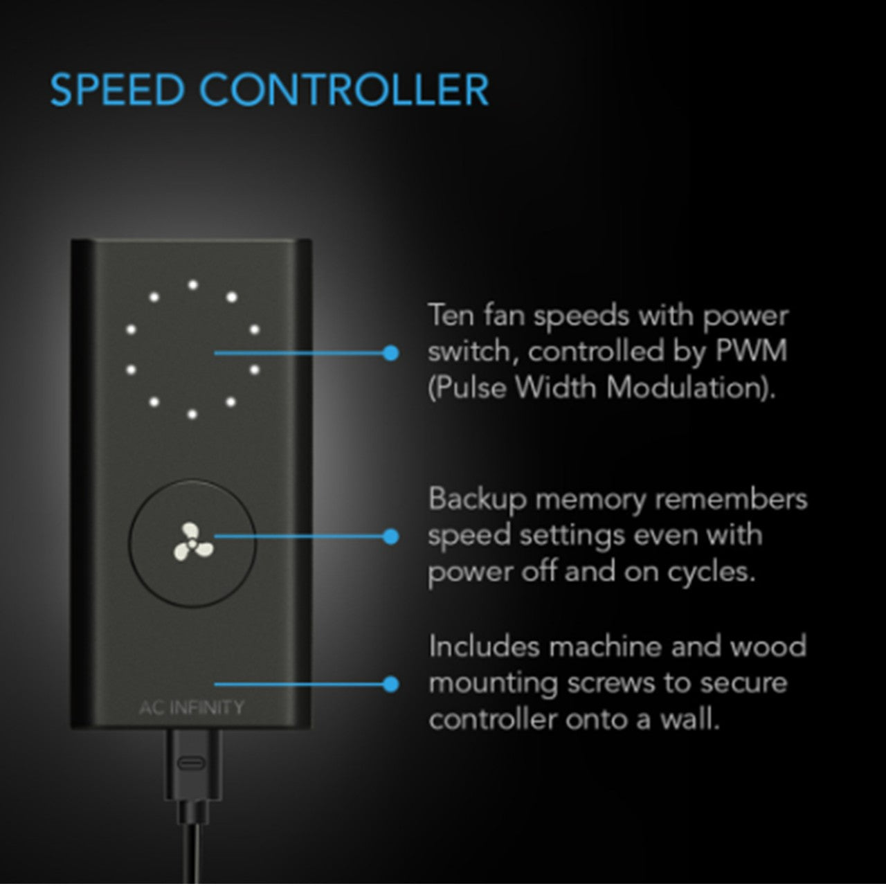CLOUDLINE A4, Quiet Inline Fan 4" with Speed Controller