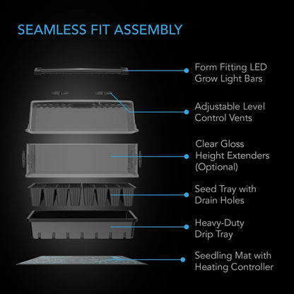 Heavy-Duty Humidity Dome 5x8 Kit with LED Lighting and Heating Mat Seed starting and cloning